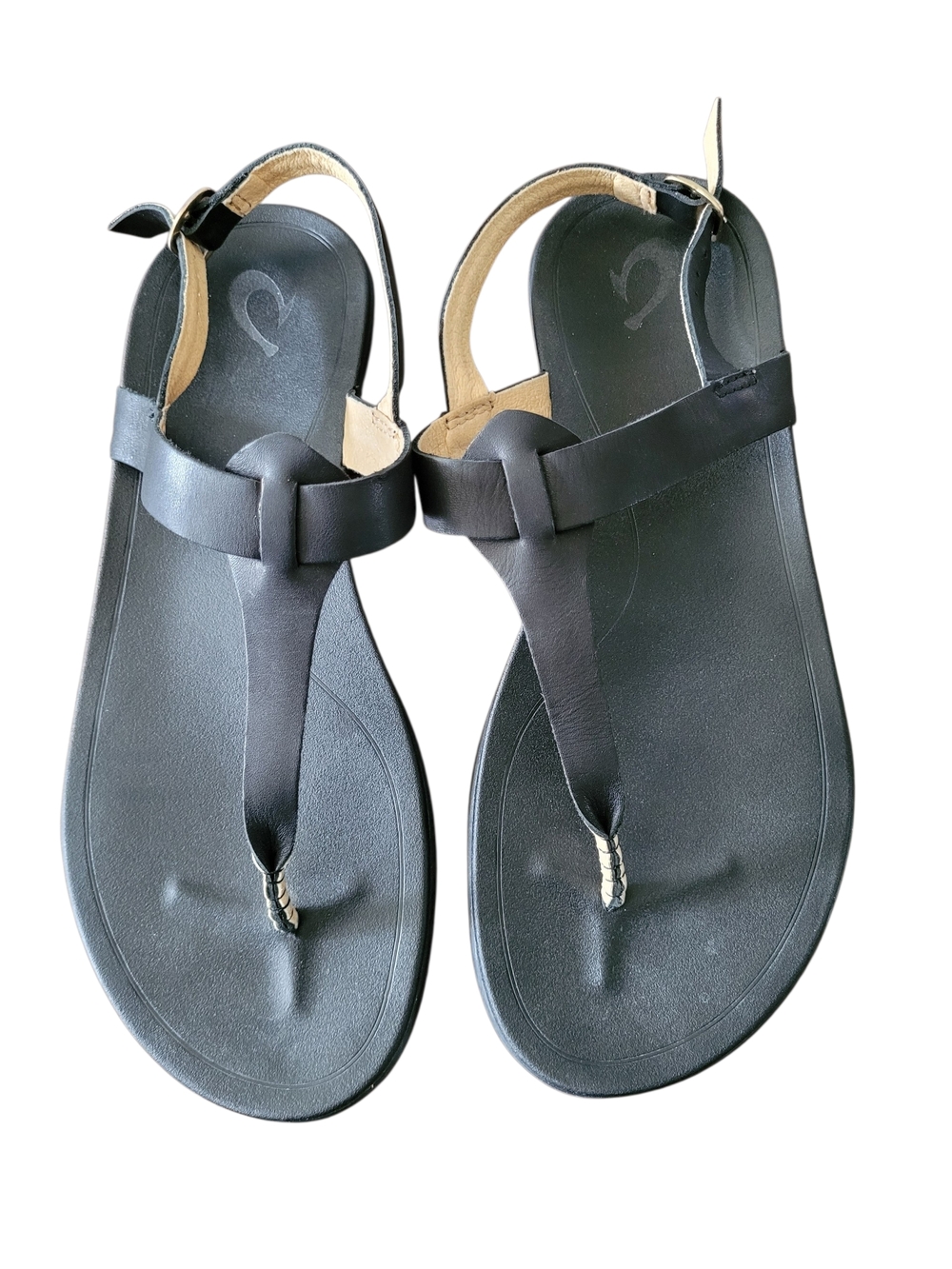 OluKai Ekekeu leather slingback sandals